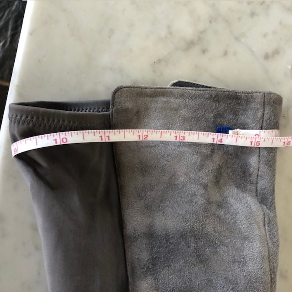TORY BURCH Caitlin Over Knee Gray Elastic Stretch Suede Boot 6M - Picture 15 of 17